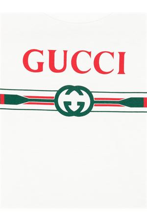 T-shirt in jersey di cotone bianco GUCCI KIDS | 548140XJGY39214